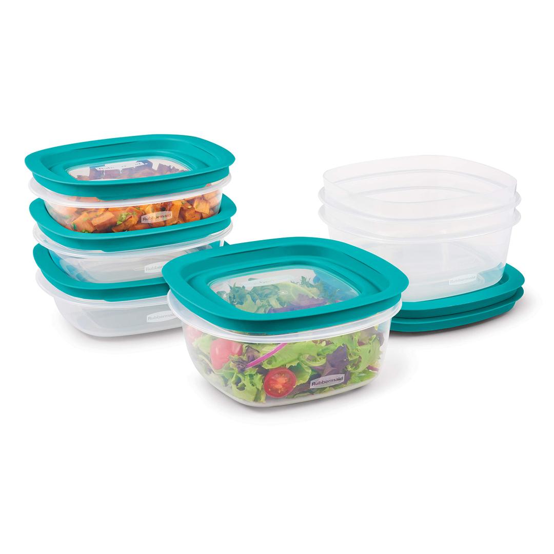 Rubbermaid EasyFindLids with Press & Lock Leak Proof Lids Food Storage Set, Meal Prep Containers, 6 Piece