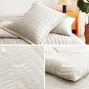 CozyLux Oversized King Comforter Set Beige Seersucker 7 Pieces 120x98 Bed in a Bag Comforter Set with Sheets, Luxury Soft Bedding Sets with Down Alternative Comforter, Sheets, Pillowcases & Shams