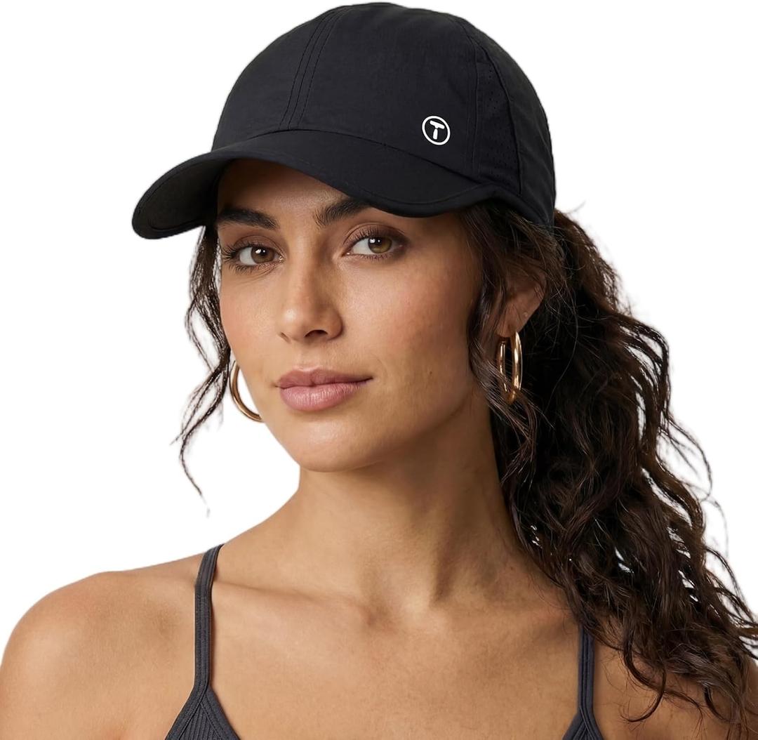 TOP-EX Cooling UV 50 High Ponytail Baseball Cap for Women - Most Women Start with S/M - Breathable for Running Golf Sports (Black)