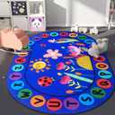 USTIDE Large Oval Kids Rug 6X9,ABC Alphabet Letters Educational & Fun Classroom Rug Non-Slip Play Mat Learning Area Rug for Bedroom Playroom Decor