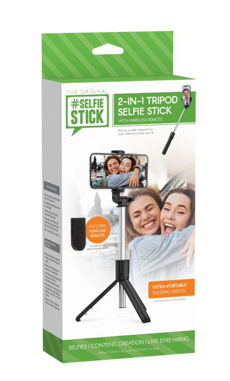 ReTrak Bluetooth 2-in-1 Tripod Selfie Stick - Black