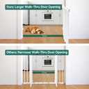 Babelio Baby Gate for Stairs, Kitchen & Doorways, 26-43" W 28" H No Bottom Bar| Easy Installation| One-Handed Operation| Auto-Close| Hardware Mount (Drill Needed) Safety Dog/Pet Gate Indoor (White)