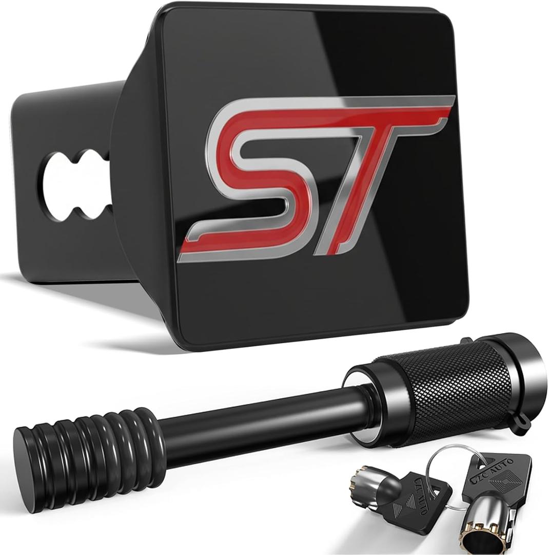 ST Logo Hitch Cover for 2 Inch Receivers(with 5/8-Inch Pin Diameter Trailer Hitch Lock)