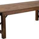 Flash Furniture Hercules Series 9' x 40" Rustic Solid Pine Folding Dining Table, Rectangular Antique Farmhouse Dining and Event Extension Table