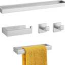 TNOMS Brushed Nickel Towel Bar Set,5-Pieces Bathroom Hardware Accessories Set,Towel Racks Set for Bathroom 23.6 Inch Towel Bar Stainless Steel Wall-Mounted