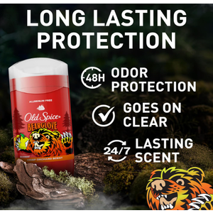 Old Spice Aluminum Free Deodorant for Men, 24/7 Odor Protection, 24/7 Freshness & Lasting Scent, Goes on Clear, Bearglove with Crisp Orchard Scent, 3.0 oz (Pack of 2)