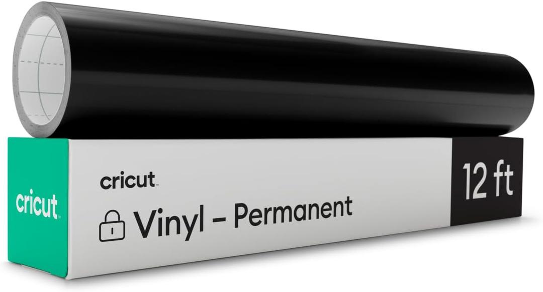 Cricut Premium Permanent Vinyl, 12ft - Black (3-Pack of 4ft Rolls), Compatible with Cricut Explore/Maker Machines