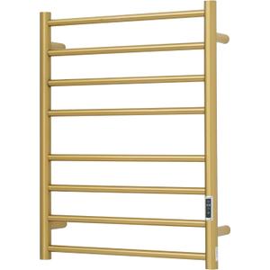 Heated Towel Racks for Bathroom, Wall Mounted Electric Towel Warmer Racks with Timer & Temperature Control, Stainless Steel Towel Heater for Bathroom (Round-Gold, 8 Bars)