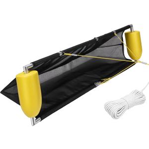 55" Floating Debris Collector for Lakes & Ponds, Extremely Durable Net, Circular Aluminum Tube Design, Multi-layer Overlock Fabric, 30FT Rope, Effective and built to last, for Harvesting Duckweed.