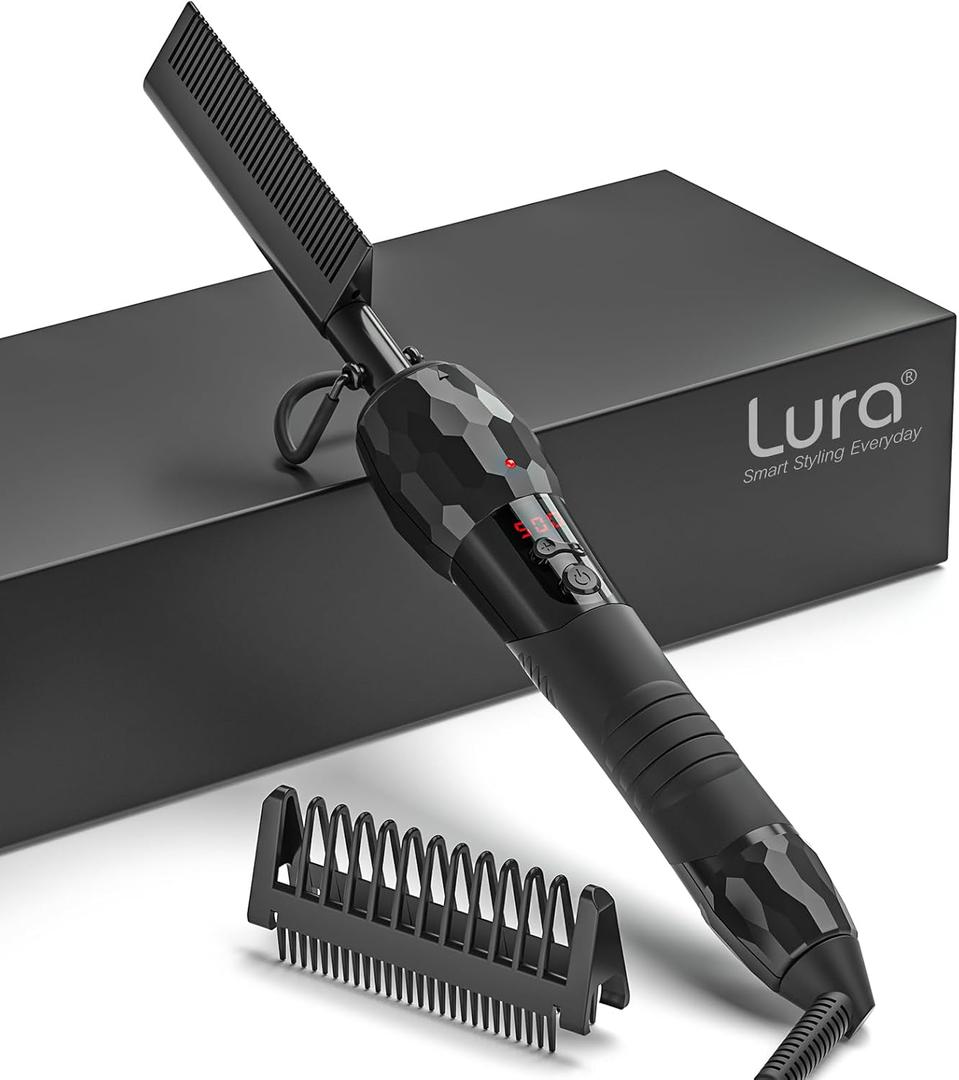 180F-500F Electric Hot Comb Straightener for Lace Front Wigs and African American Hair, Digital Display, Pressing Comb for Black Women