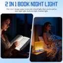 Flat Book Light, Rechargeable Clear LED Flat Reading Light with 3 Colors & Timer, Dimmable Panel Plate Book Lamp Full Page Light, Eye Protection, Book Lights for Reading at Night (Pink)