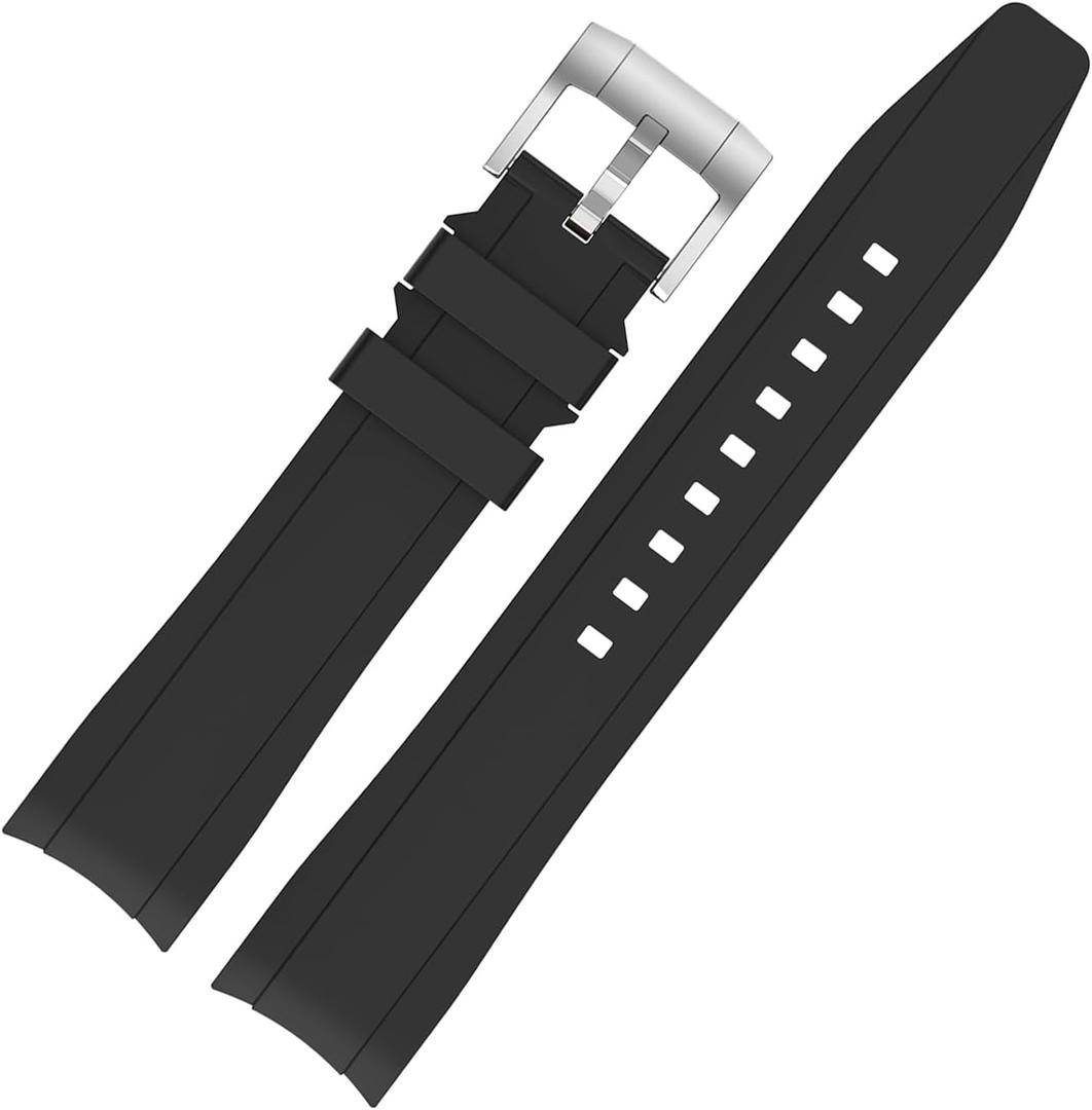 4 x Bands for moon watch Watch, 20mm Curved No Gap Silicone Strap Compatible with X moon watch Speedmaster for Women Men
