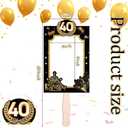 Geelin 12 Pcs 40th Birthday Party Favors Birthday Fans for Guest 40th Party Supplies 4"x6"Custom Hand Fans Personalized Blank DIY Photo Frames for Birthday Party Decoration