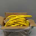 POWGRN 50 ft 12/3 Outdoor Extension Cord Waterproof Heavy Duty with Lighted Indicator End 12 Gauge 3 Prong, Flexible Cold-Resistant Long Power Cord Outside, 15Amp 1875W SJTW Yellow ETL Listed