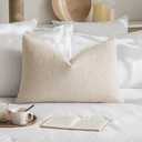 MIULEE Textured Boucle Throw Pillow Cover Beige Accent Solid Lumbar Pillow Case Decorative Soft Pack of 1 Couch Cushion Chair Sofa Bedroom Livingroom Home Decor,24x16 Inch