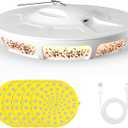 Mosalogic Electric Flea Trap and Killer for Inside Your Home Indoor Fly Light Trap-Natural and Child-Friendly Indoor Flea Control Solution for Home & Garage with 5 Glue Disc Refills