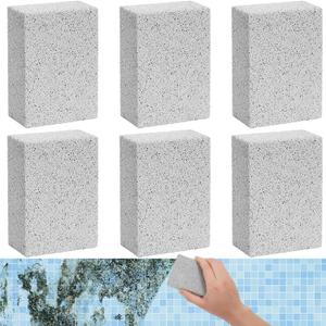 6PCS Swimming Pool Pumice Stone for Cleaning Tiles,Stone Cleaning Block,Scour Stone to Remove Stains,Rust,Lime from Swimming Pool/Spa Tile Grout Concrete