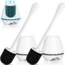 uptronic Toilet Brush and Holder 2 Pack, Toilet Brush with Ventilated Holder, Toilet Bowl Brush with Long and Large Handle for Bathroom-Toilet-Cleaning-Bristles-Comfortable
