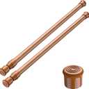 AIZESI 2PCS Curtain Rods Small Tension Rod 17 to 28 Inch Extendable Spring Curtain Rods Wood Color Tension Curtain Rod Short Spring Tension Rod for Window