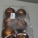 6 Pcs Extra Large Mercury Christmas Ball Ornaments 4" Bronze Christmas Hanging Ornaments Plastic Shatterproof Glitter Winter Vintage Mercury Balls Xmas Tree Decorations for Xmas