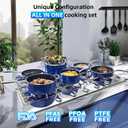 Deluxe DUXANO 14PC Healthy Pots and Pan With 9H Anti-scratch Coating, 2-Layer Non-Stick Ceramic&PFAS Free, Sensitively&Evenly Induction Cooking, Enhanced Flavor with Infrared Cookware, Dishwasher Safe