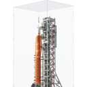 Choowin 29 inch Tall Acrylic Display Case for Lego Space Launch System 10341 Thickened Clear Acrylic Display Cases for Collectibles Figures Doll Bearbrick 1000% Assemble Dustproof Display Box(Black)