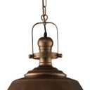 14.2 Inch Farmhouse Pendant Light for Kitchen Island, Bronze Rustic Hanging Ceiling Light with Hand-Painted Finish, Industrial Modern Bar Lighting, Dome Pendants for Dining Room