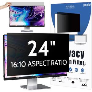 Privacy Screen for Computer Monitor 24 Inch 16:10 Aspect Ratio, Anti Blue Light Glare Removable 24 in Privacy Screen Filter Protective Film, HD 24 Inch Privacy Screen Protector for Monitor