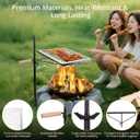 Anbte 35" Swivel Campfire Grill Grate, 360 Adjustable Heavy Duty Chrome-Plated Steel Fire Pit Grill with Carry Bag, Portable for Camping Backyard Outdoor BBQ Cooking Open Fire