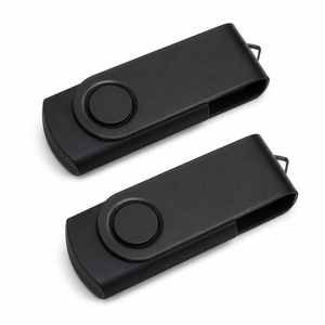 Kepmem 2 Pack 4GB USB 2.0 Flash Drive Bulk, Memory Stick 4 GB Thumb Drive Portable Keychain USB Sticks Black Pendrive Metal Zip Drive Swivel Jump Drive with 10pcs Ropes for Meeting, Speach