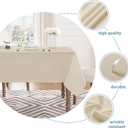Veblandy Table Cloth Rectangle Waterproof Spill-Proof Wrinkle-Free Tablecloth Washable, Kitchen Dining Tabletop Decoration, Fabric Table Cover for Indoor and Outdoor Use, 54 x 78 Inch, Beige