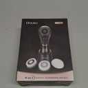 Facial Cleansing Brush, Electric Face Scrubber Rechargeable Exfoliator IPX-7 Waterproof Rotating Cleanser for Exfoliating, Massaging and Deep Cleansing for Women & Men with 4 Brush Heads Black (Black & Rose Gold)