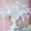 30 Pcs Large Natural Ostrich Feathers Bulk 16-18 Inch for Centerpieces for Wedding Party Centerpieces Home Decoration Flower Arrangement (White)