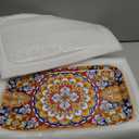 vancasso Serving Platters Set of 3, 16"/14"/12" Inch Rectangular Trays - Serving Platter Extra Large, Ceramic Bohemian Serving Dish for Entertaining Food, Microwave & Dishwasher Safe, Colorful