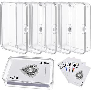 16 Pc Plastic Playing Card Boxes, Snaps Closed Poker Gaming Deck Holder, Standard Size Card Game Storage