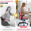 Ergonomic Seat Cushion, Office Chair Seat Cushions with L-Shaped Integrated Design, Memory Foam Orthopedic Cushion with Coccyx Hollow, Lumbar Support & Tailbone Pain Relief for Long Sitting (Pink)