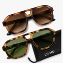 livho Trendy Polarized Square Aviator Sunglasses Women Men Square Eyewear Frame, Retro Sun Glasses for Women Men 2025 Shades