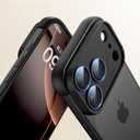 for iPhone 17 Pro Case with Camera Lens Protector, Minimal No Back Bumper Frameless Slim Thin Lightweight Silicone Bumper Cover Compatible with MagSafe Wireless Charging (Black)