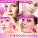 Makeup Sponges 4 Pack, Ultra Soft Beauty Blenders for Flawless Foundation Application, Latex-Free & Hypoallergenic Makeup Sponges For Foundation, Powder, Cream,Liquid (Pink)