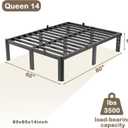 Metal Bed Frame Queen Size 14 Inch with Round Corner No Box Spring Needed
Heavy Duty 3500 lbs Metal Platform Bed Frame Under Bed Space, Noise‑Free, Anti‑Slip, Tool‑Free Assembly, Black