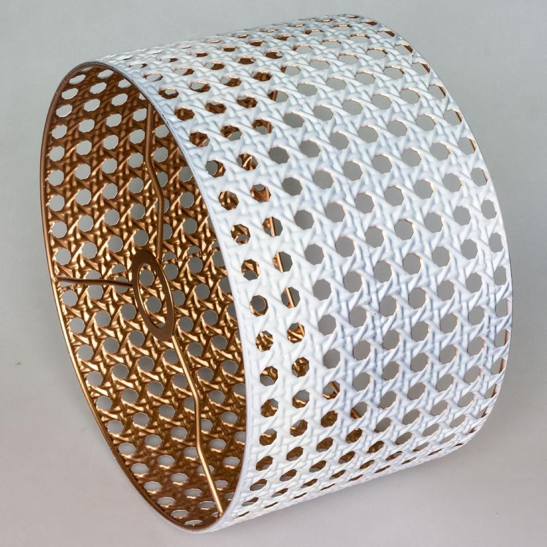 Unique Metal Lamp Shades, Decorative Pattern Round Drum Hollow-Carved Design for Table and Floor Lamps,Chandeliers