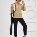 baleaf Women's Quilted Jackets Golf Winter Lightweight Warm Stand Collar Water Resistant Puffer Jacket 4 Pockets (Beige, XL)