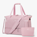 ETRONIK Gym Bag for Women, 47L Carry On Travel Duffel Bag with Shoes Compartment, Weekender Overnight Bag with Wet Pocket & USB Charging Port for Women, Travel, Gym, Weekend, Large Size (Pink