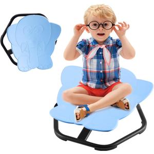 Sensory Spinning Chair for Kids, Sensory Swivel Chair for Autism ADHD Training, Sit and Spin Toys Training Body Coordination, Swivel Seat for Indoor Outdoor Play Non-Slip Base, Ages 3+, Blue