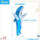 Poptrend Adults Inflatable Halloween Costumes Blow Up Shark Costume for Halloween, Birthday Gift Cos Play Party (Blue)