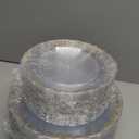 100 PCS Clear and Gold Plastic Plates for 50 Guests, Clear Disposable Plates Include 50 PCS Dinner Plates, 50 PCS Dessert Plates for Party, Wedding and Graduation