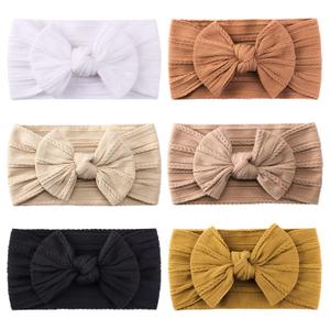 Jollybows 6pcs Baby Nylon Headbands Hair Bow Elastics Hairbands Hair Accessories for Baby Girls Newborn Infant Toddlers Kids 