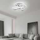 CANEOE Modern Led Ceiling Light, 42W Dimmable Close to Ceiling Light Fixture with Remote Control, Flush Mount Led Ceiling Lamp for Bedroom Living Dining Room Kitchen