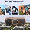 For iPhone 17 Pro Case: 360 Spin Magnetic Stand, Camera Protection (Compatible with MagSafe) [18FT Military Protection] Shockproof Matte Translucent Phone Cover for iPhone 17 Pro 6.3", Gold