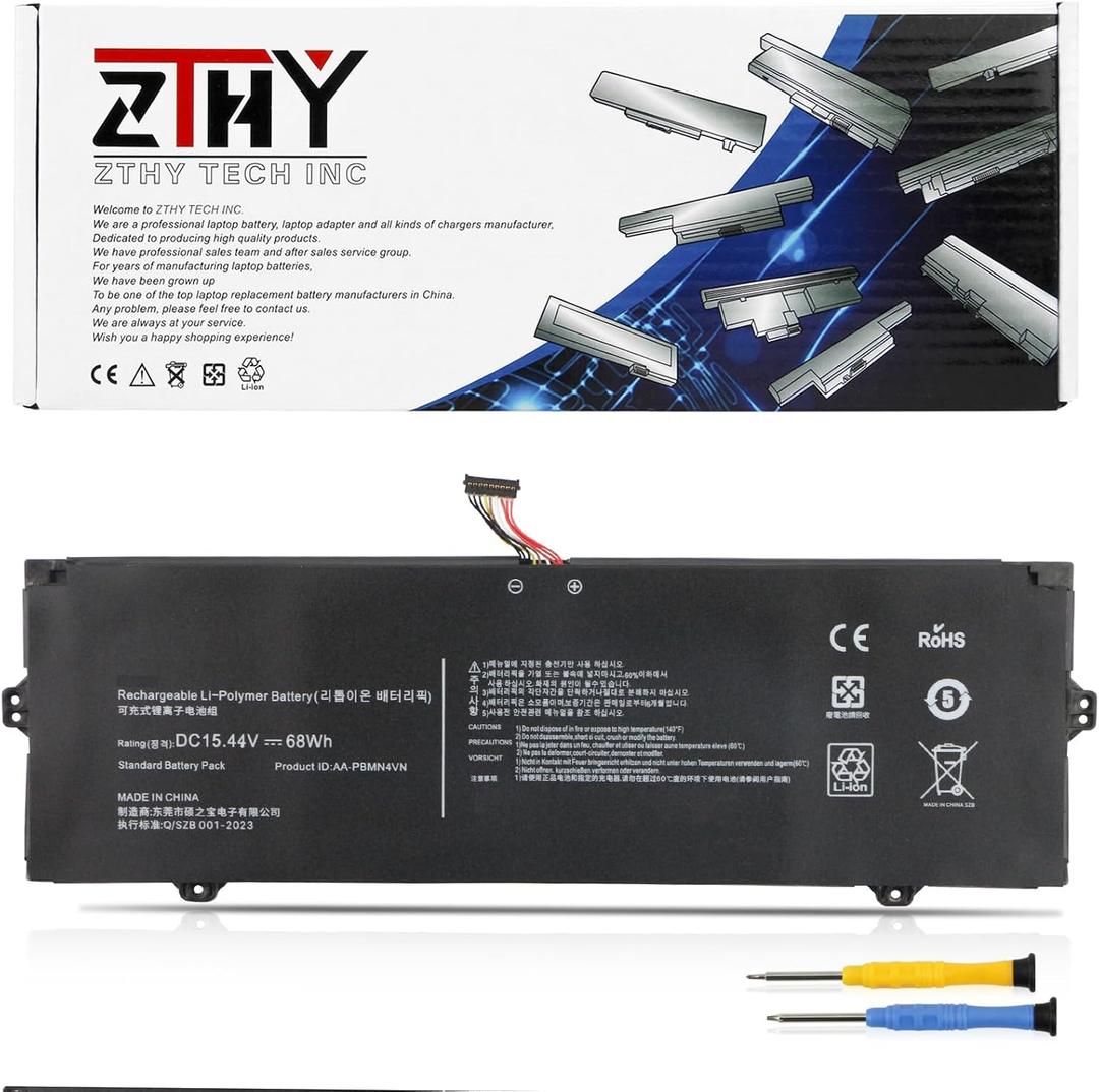 AA-PBMN4VN Laptop Battery Compatible with Samsung Galaxy Book Pro 360 15 15.6 NP950XDB NP950XDB-KA1US NP950XDB-KB1US NP950XDB-KC5US NP950XDB-KC3US NP950QDB NP950QDB-KB1US NP950QED NP950QED-KB1US 68Wh